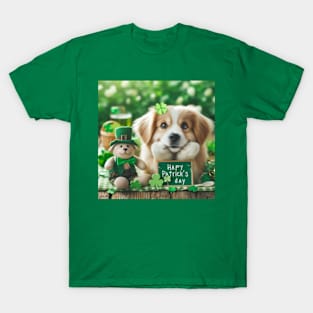 St Patricks Day Cute dog 3 T-Shirt